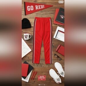 Red Track Pants Straight Leg Small Y2K